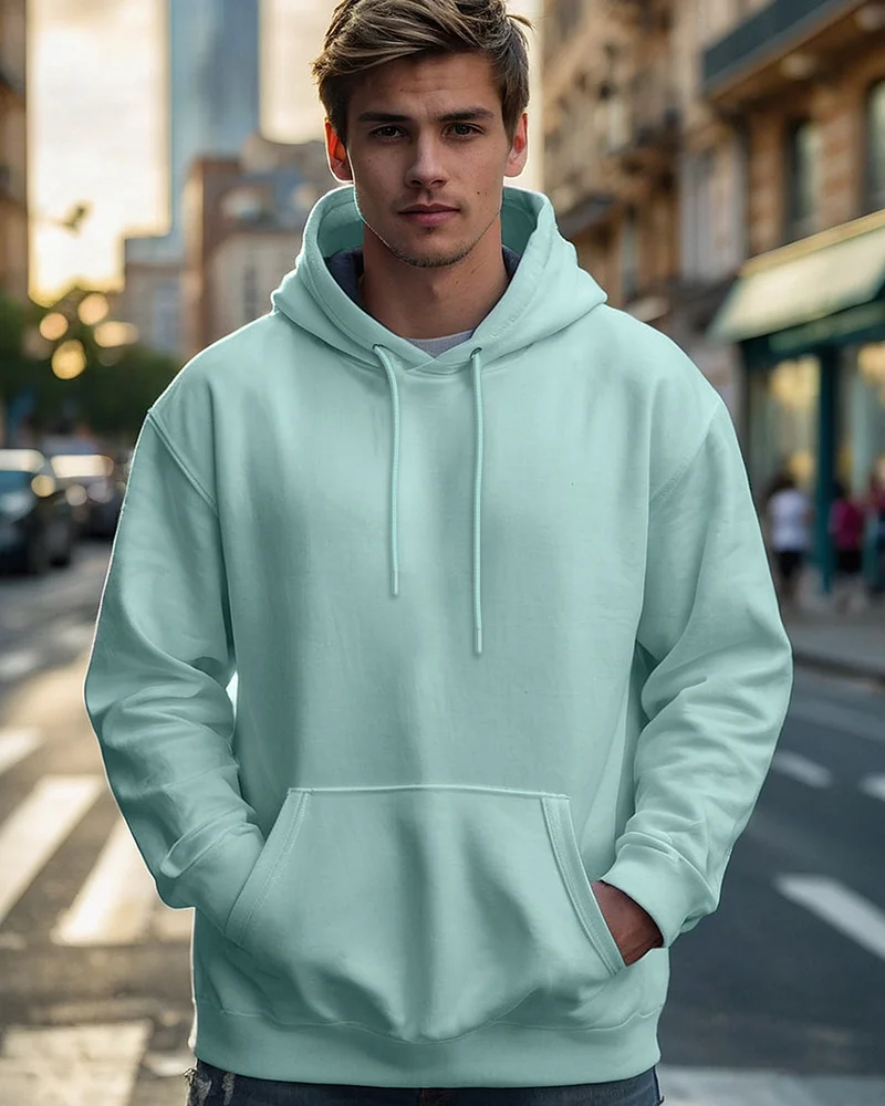 bewakoof Men's Green Oversized Hoodies
